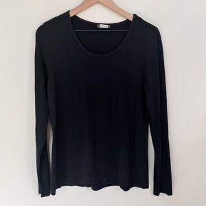 3/$30 🌸 Dolcezza Vintage Black Scoop Neck Long Sleeve Tee Size Large